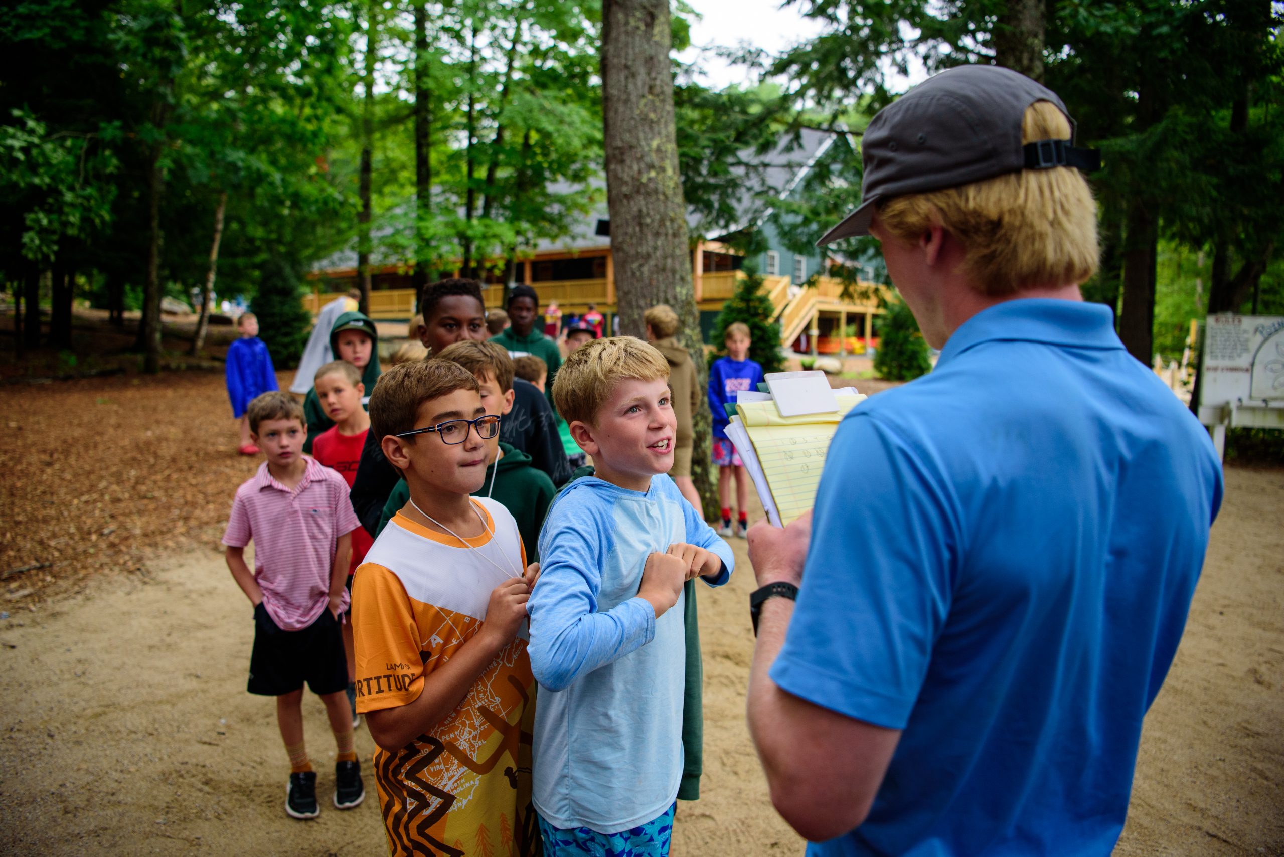 Campers waiting in line