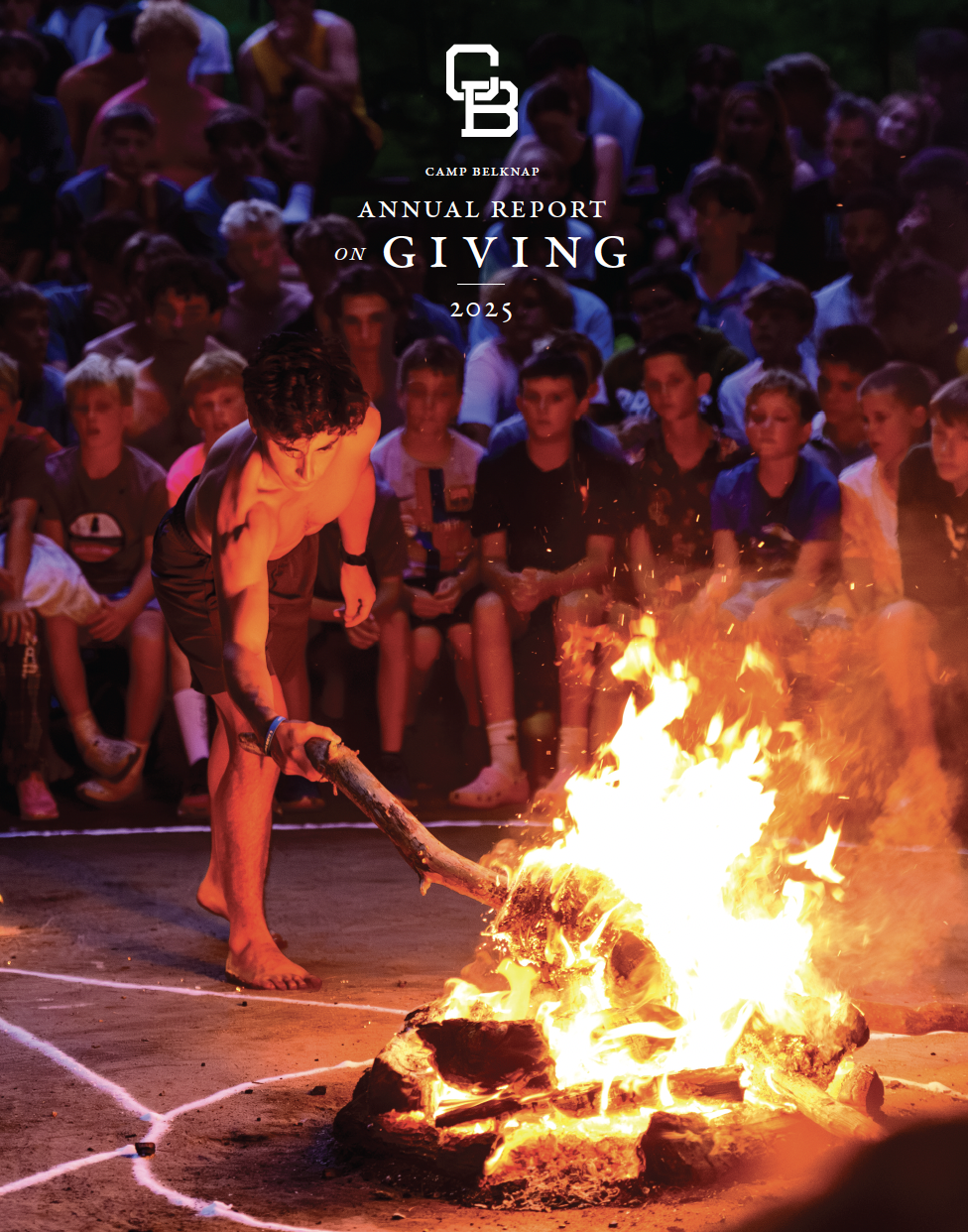 Man lighting fire
